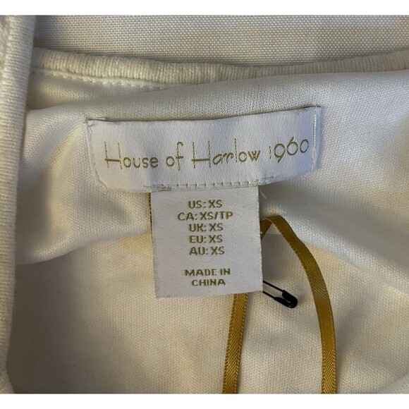 HOUSE OF HARLOW Cream Crochet Knit Long Maxi Tank Dress Women XS Boho Fringe NEW - Picture 2 of 14